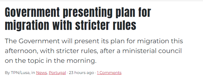 葡萄牙颁布移民新政