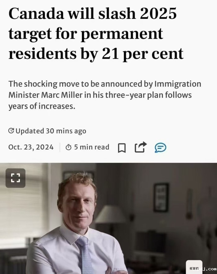 加拿大下调永久居民人数
