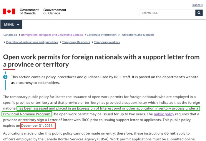 加拿大开放工签