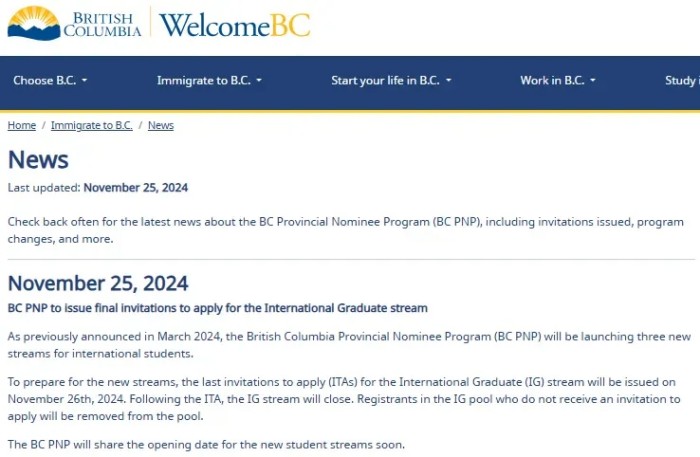 BCPNP国际研究生类别正式谢幕