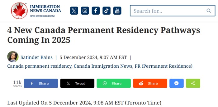 加拿大PR新途径