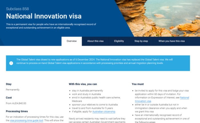 澳洲国家创新签证