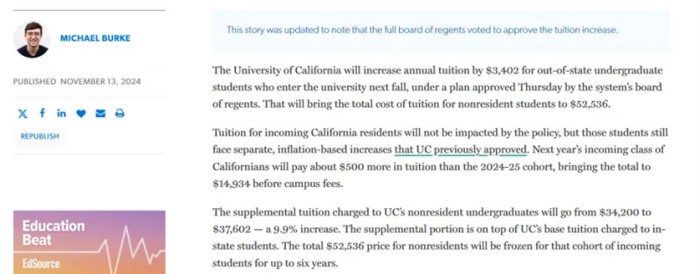 美国大学学费上涨