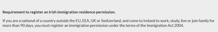 哪些人要注册爱尔兰移民居留许可