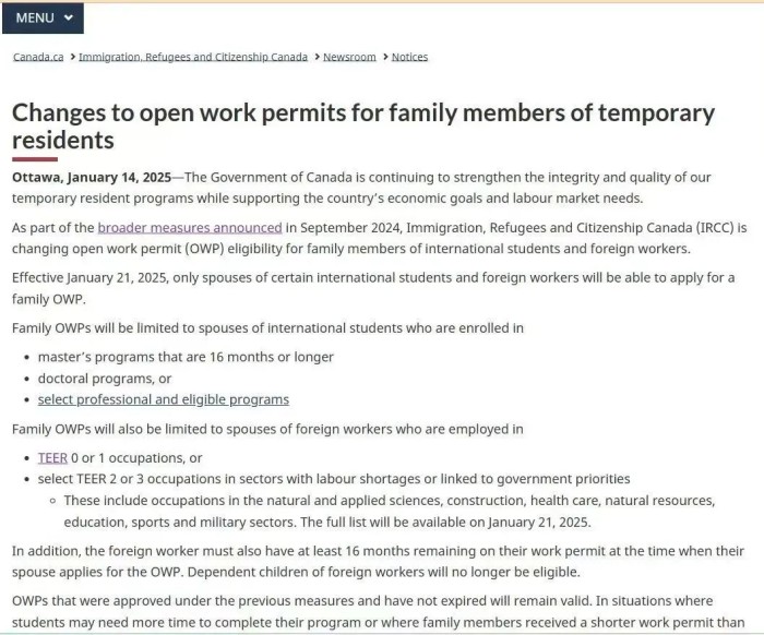 收紧政策影响低技能工作者配偶