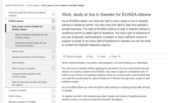 欧盟公民在瑞典特权