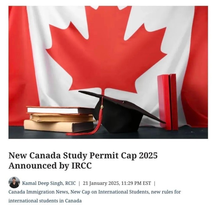 加拿大宣布2025学签申请上限