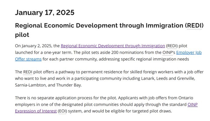 安省2025年推出全新区域移民计划