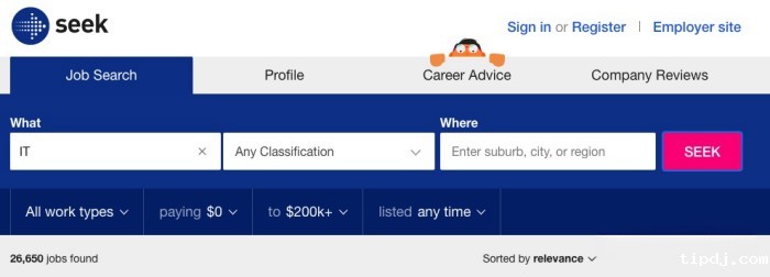 澳洲最大求职网站 Seek