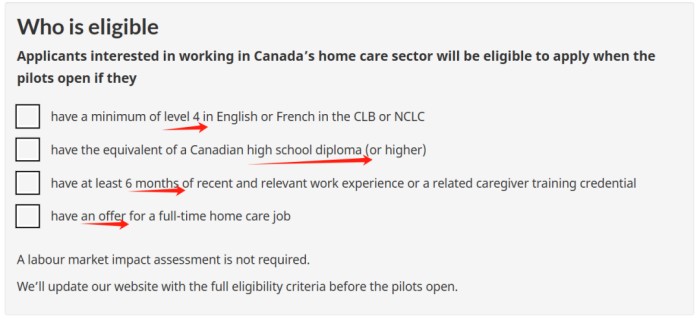 加拿大联邦护工移民申请条件