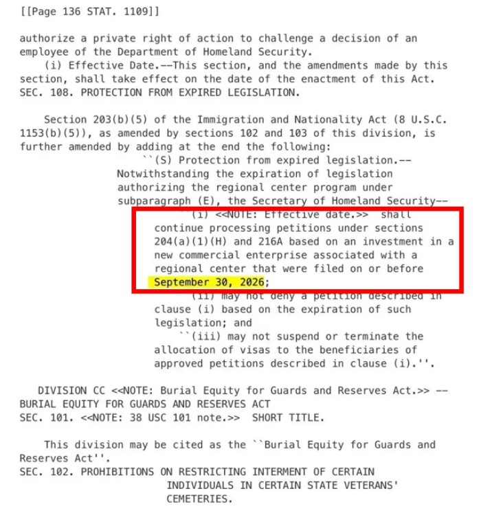 EB-5改革及诚信法案