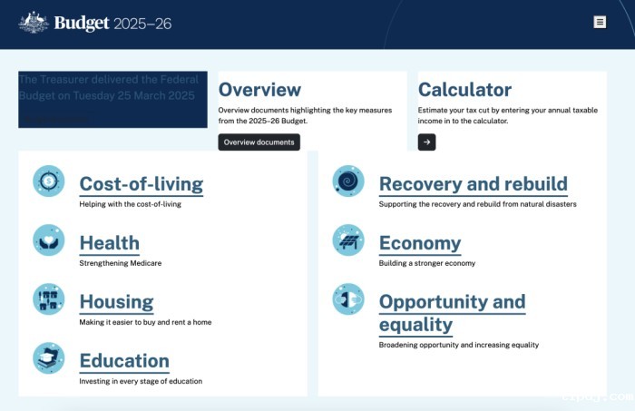 澳洲2025-26预算案