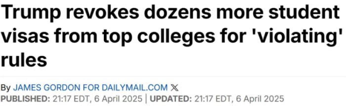 国际学生的签证被吊销