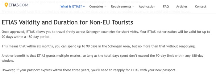 ETIAS有效期和期限