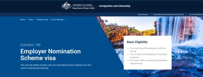 澳洲186雇主担保