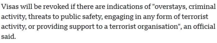 美签持有者面临“持续审查”