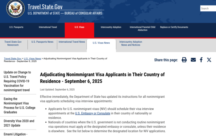 美国叫停第三国面签