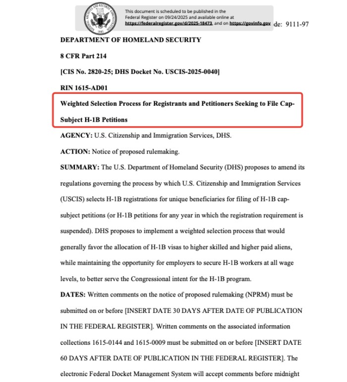 H-1B签证的分配机制