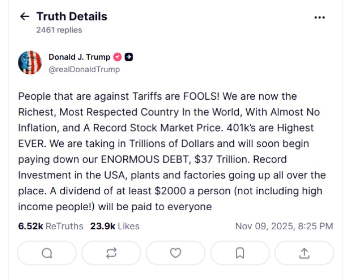 特朗普“关税红包”