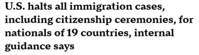 美国突停19国绿卡入籍