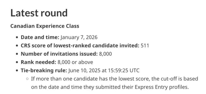 加拿大CEC创历史第二大抽选