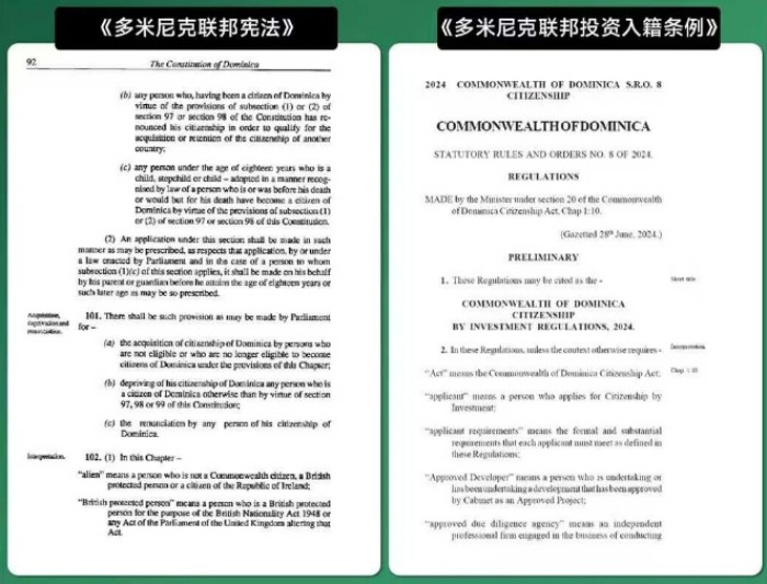 多米尼克的投资入籍计划